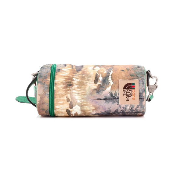 Gucci x The North Face Barrel Shoulder Bag Printed Nylon - Preowned